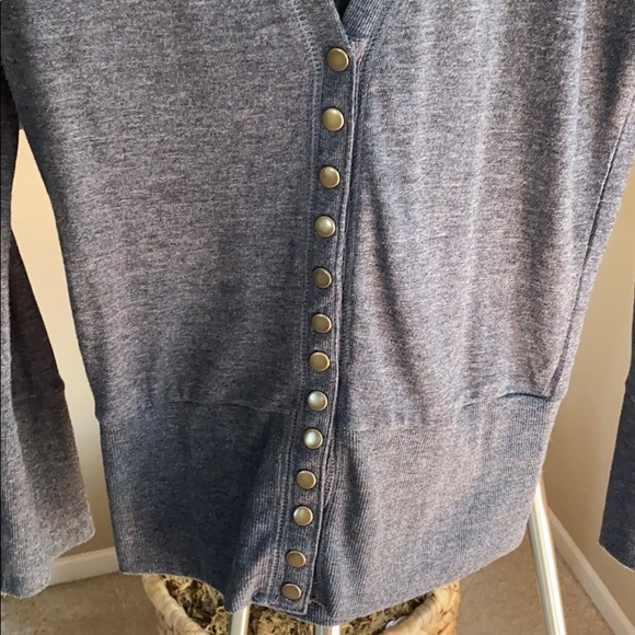 Gray snap button Cardigan - Picture 2 of 4
